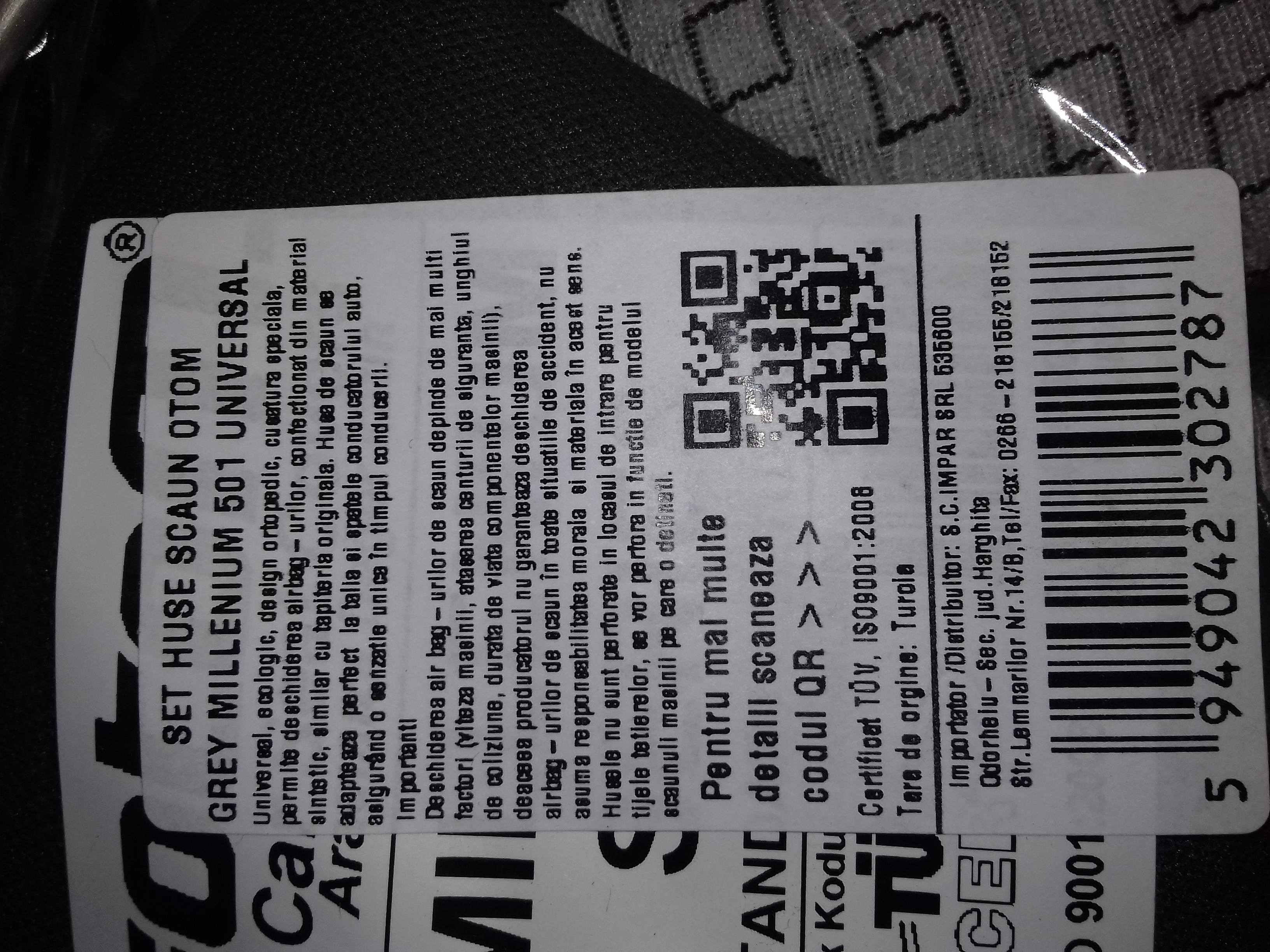 5949042302787 HUSE SCAUN OTOM GREY MILENIUM 501