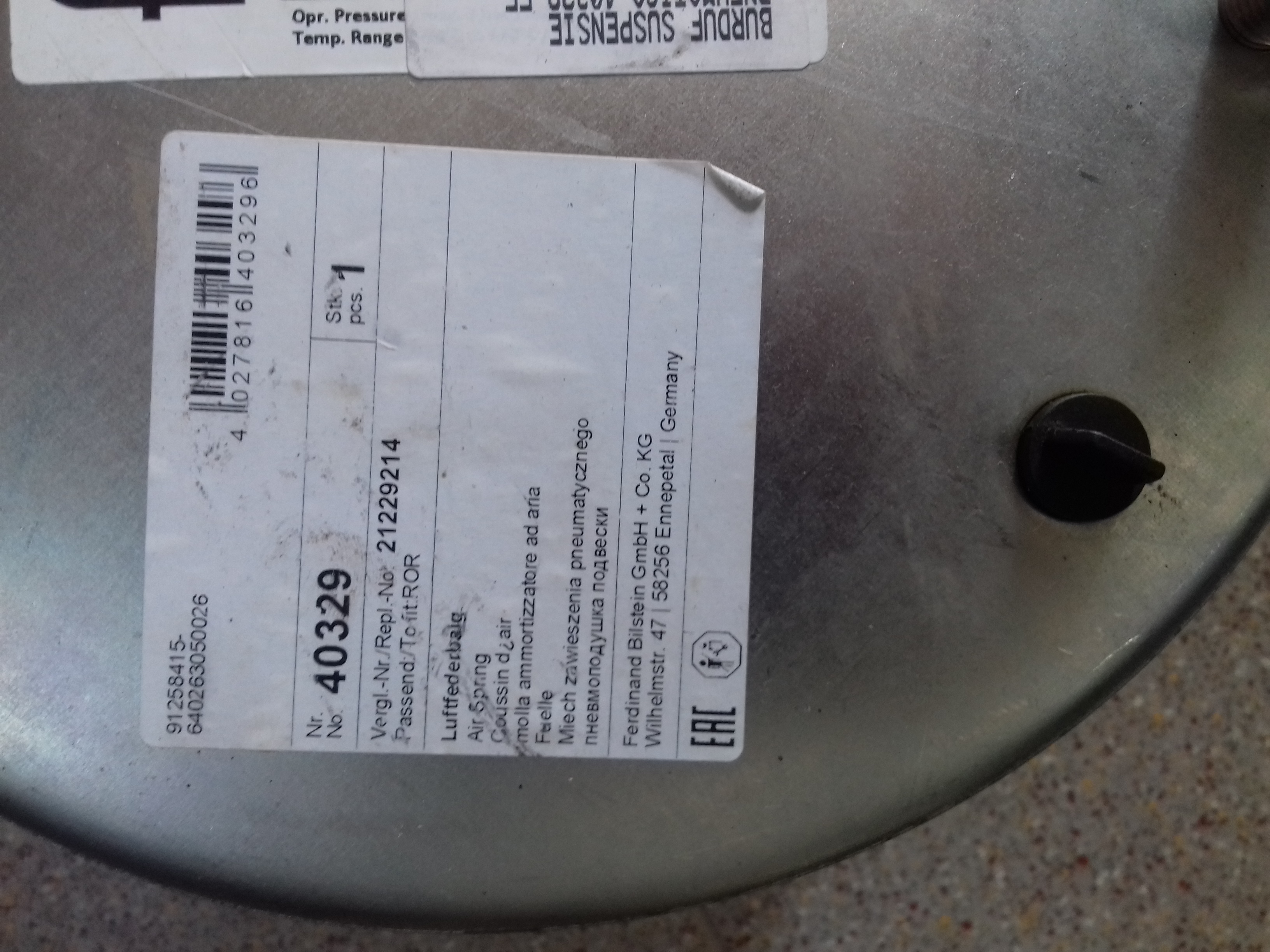 BURDUF SUSPENSIE PNEUMATICA 40329 FE