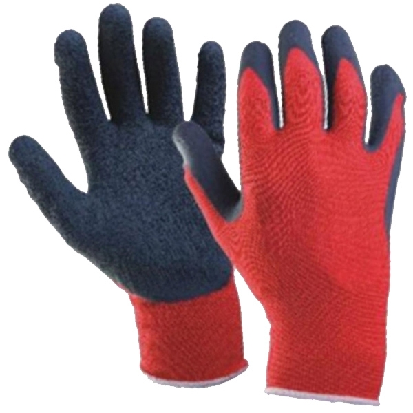 540138 MANUSI PROTECTIE LATEX NEGRU  POLIERSTER ROSU TS