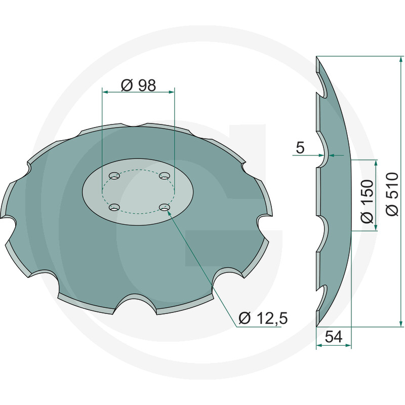 F40 M65400214 TALER DISC CRESTAT 4 GAURI+1 CENTRU 180180340 510*5 PT LAGAR F06160015 MASCHIO GASPARDO 10 DINTI