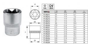 YT-05222 CHEIE TUBULARA TORX 1/2 E12